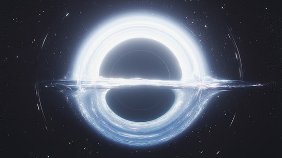 круглая иллюстрация белого света, космос, небо, черные дыры, планета, Митч Майерс, HD обои HD wallpaper