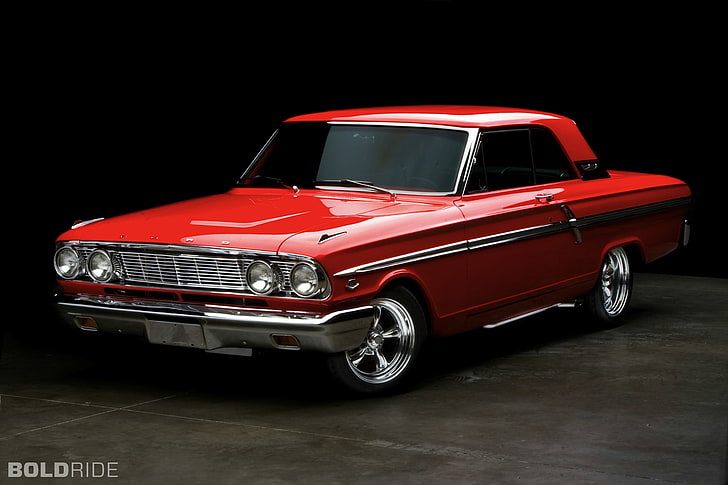 2000x1333 px, 500, cars, classic, Fairlane, Ford, hot, muscle, red, rod, HD wallpaper