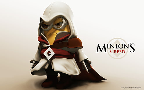 Minion's Creed tapet, Despicable Me, Assassin's Creed, crossover, videospel, filmer, minions, 3D, tecknad film, fan art, HD tapet HD wallpaper