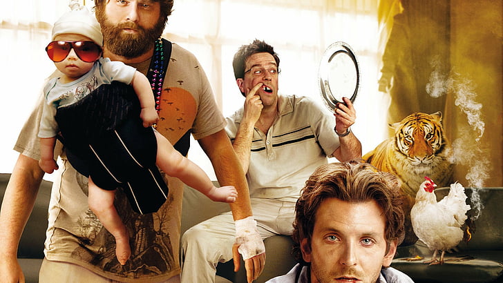 Movie, The Hangover, Bradley Cooper, Ed Helms, Zach Galifianakis, HD wallpaper
