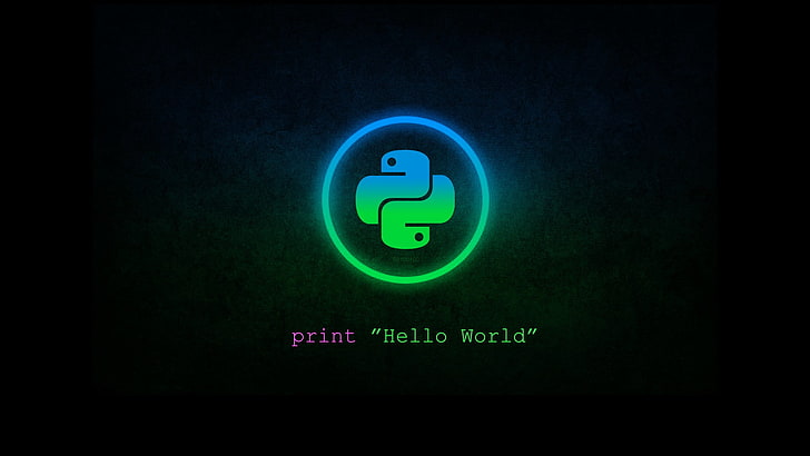 син, зелен, Python (програмиране), HD тапет
