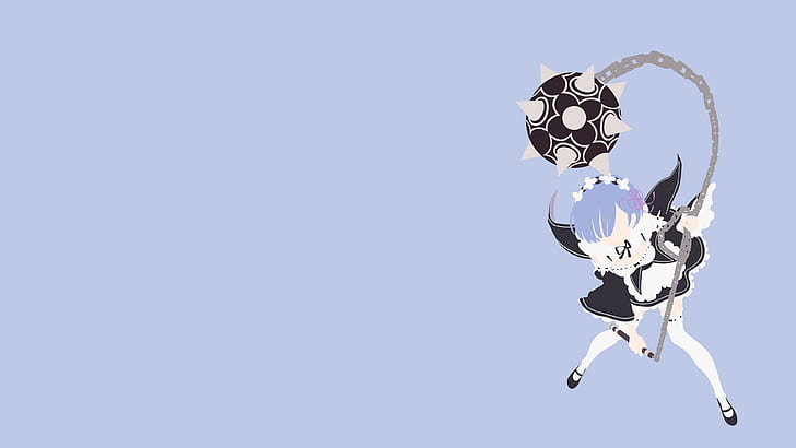 Re: Null Kara Hajimeru Isekai Seikatsu, Rem (Re: Null), Minimalismus, einfacher Hintergrund, Anime Girls, HD-Hintergrundbild