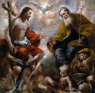 quadro, religione, mitologia, Santissima Trinità, Francisco Caro, Sfondo HD HD wallpaper