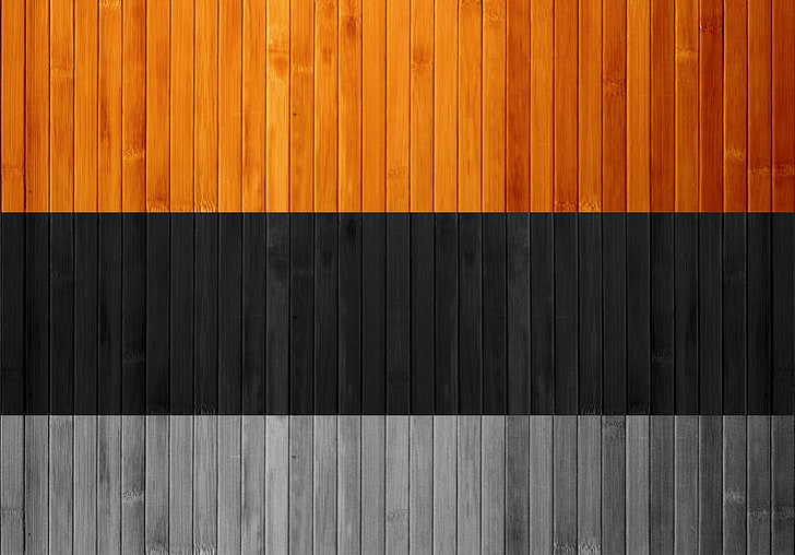 оранжев, черен и сив раиран фон, черен, дъска, сив, дървен, кафяв, HD тапет