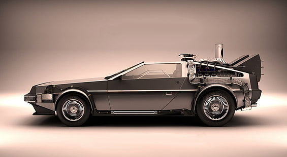 Автомобиль из прошлого в будущее, Delorean DMC, Motors, классические автомобили, из, назад, будущее, HD обои HD wallpaper