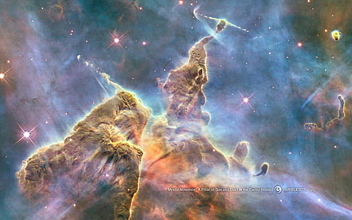 Carina, Hubble, Mountain, mystic, nasa, mgławica, przestrzeń, Tapety HD HD wallpaper