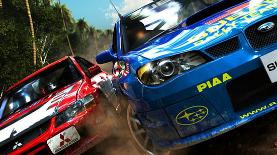 Dirt Rally Subaru WRX STI Mitsubishi Evolution Evo Lancer HD, videojuegos, subaru, evolution, mitsubishi, rally, wrx, ​​dirt, sti, evo, lancer, Fondo de pantalla HD HD wallpaper