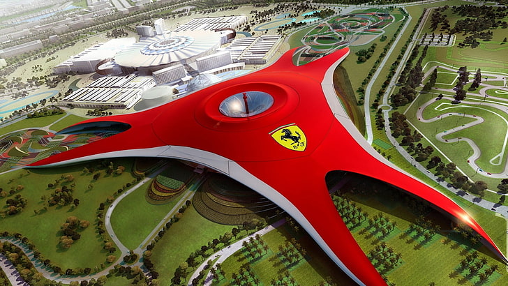 Логотип Ferrari, Ferrari, Ferrari World, Абу-Даби, HD обои