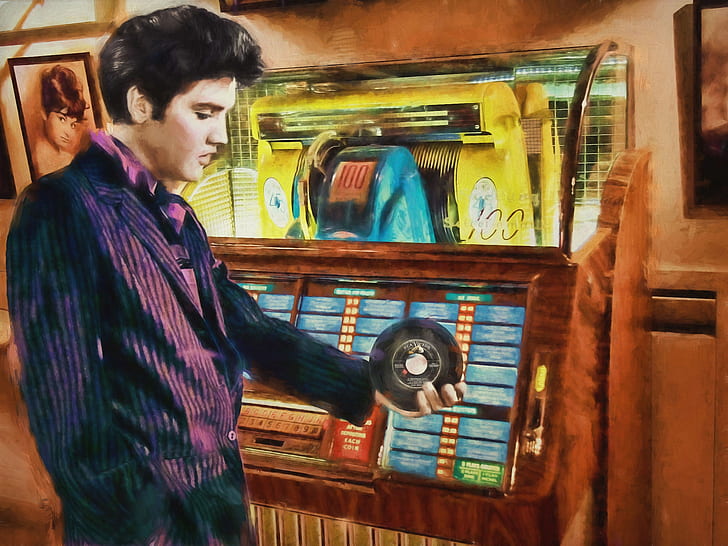 musician, singer, Rock-n-roll, Elvis Presley, slot machine, HD wallpaper