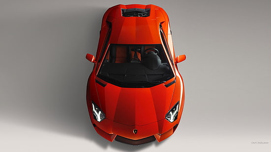 czerwone sportowe coupe Ferrari, Lamborghini Aventador, samochód, Lamborghini, czerwone samochody, Tapety HD HD wallpaper