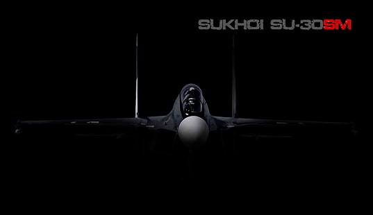 Sukhoi SU-30SM, black, airplane, Sukhoi, sukhoi Su-30, military aircraft, vehicle, HD wallpaper HD wallpaper