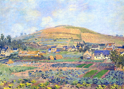 paesaggio, foto, Claude Monet, Il monte Riboudet a Rouen.Primavera, Sfondo HD HD wallpaper
