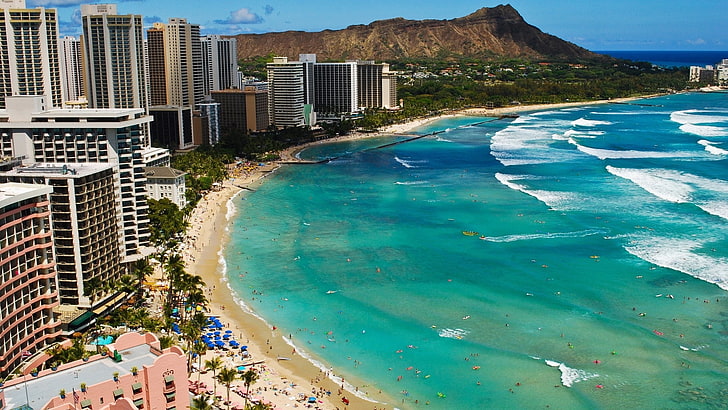 beach hawaii usa waikiki Nature Beaches HD Art , beach, Hawaii, HD wallpaper