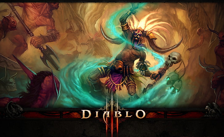 Diablo III Witch Doctor, Diablo digital wallpaper, Games, Diablo, video game, 2012, artwork, concept art, diablo iii, diablo 3, doctor, witch, witch doctor, HD wallpaper