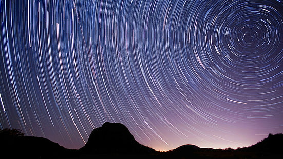 Stars Timelapse Night HD, ธรรมชาติ, กลางคืน, ดวงดาว, ไทม์แลปส์, วอลล์เปเปอร์ HD HD wallpaper