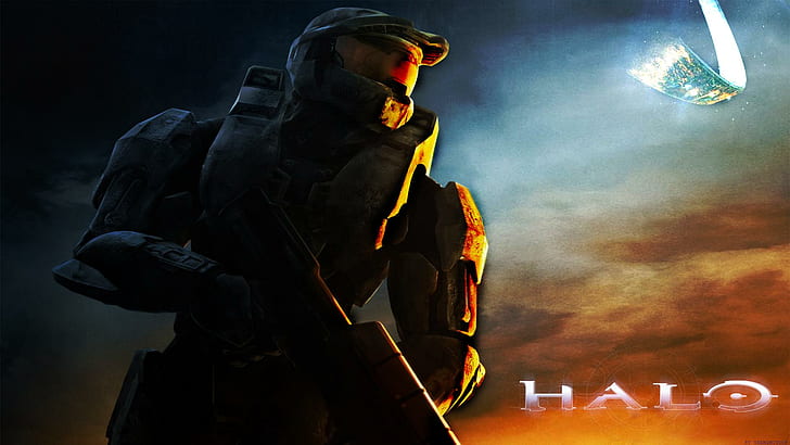Halo, jeux vidéo, équipement, armure, casque, soleil, affiche d'animation de halo, halo, jeux vidéo, équipement, armure, casque, soleil, Fond d'écran HD