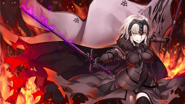 Fate Series, Jeanne d'arc alter, бяла коса, HD тапет