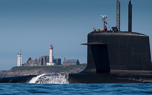 Kriegsschiffe, U-Boot, Leuchtturm, HD-Hintergrundbild HD wallpaper