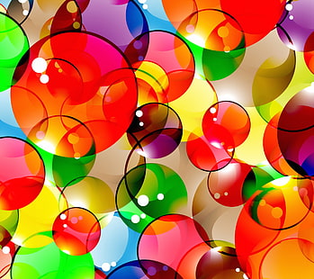 grön, röd och gul bubbla ClipArt, bubblor, bakgrund, färgglad, abstrakt, HD tapet HD wallpaper