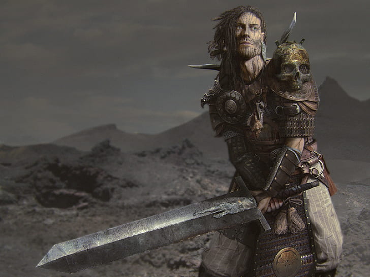 Warrior HD, fantasy, warrior, HD wallpaper