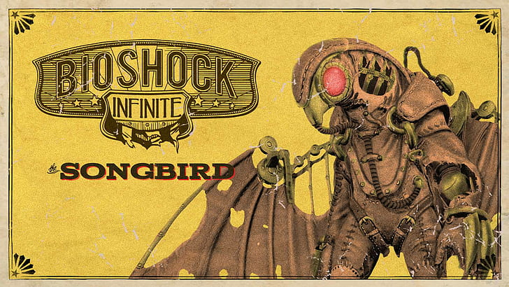 Bioshock Infinite Bioshock Songbird Yellow HD, video games, yellow, bioshock, infinite, songbird, HD wallpaper