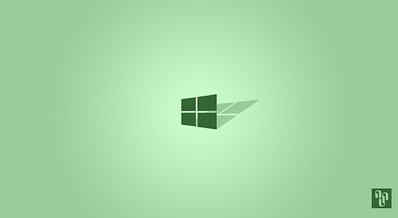 Windows 10, Зеленая среда, зеленые обои ОС Windows, Windows, Windows 10, HD обои HD wallpaper