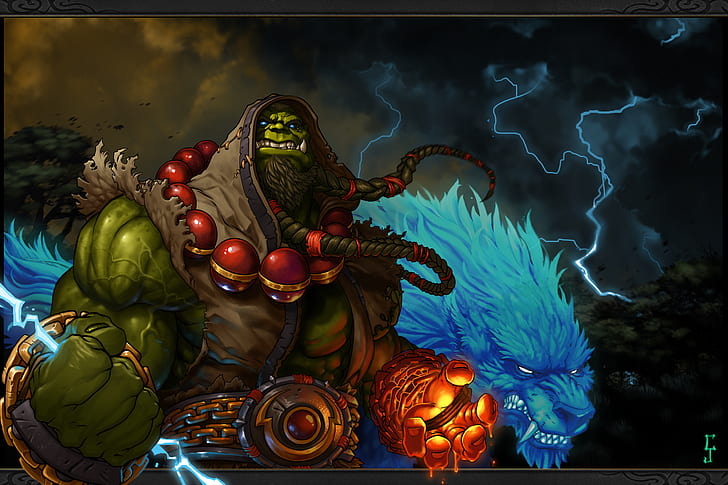 Warcraft, World Of Warcraft, Orc, Shaman, Thrall (World Of Warcraft), วอลล์เปเปอร์ HD
