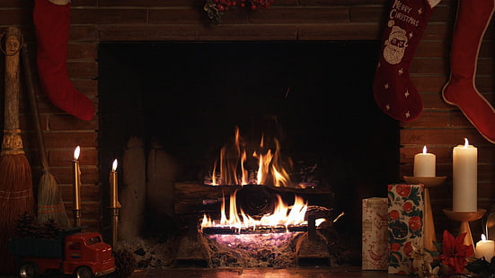 1920x1080 px Свещи коледни декорации празничен огън камина празник Природа вода HD изкуство, огън, празник, Коледа, камина, декорации, свещ, 1920x1080 px, празнични, HD тапет HD wallpaper