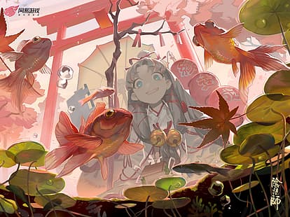 anime meninas, Onmyoji, HD papel de parede HD wallpaper