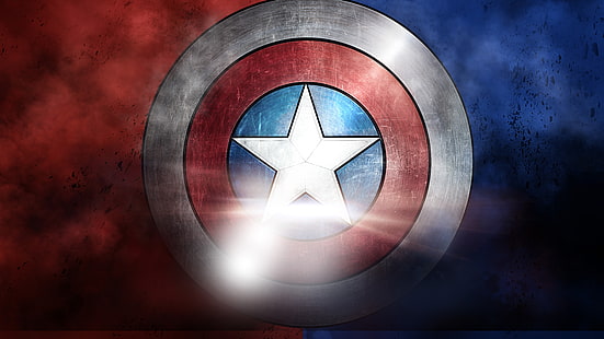 Ilustracja tarczy Kapitana Ameryki, Kapitan Ameryka, Tarcza, Amerykanin, Marvel, Tapety HD HD wallpaper