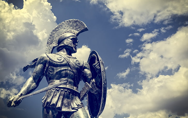 Изработен от човека, статуя, гръцки, история, спарта, воин, HD тапет