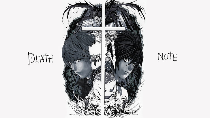 Death Note tapeter, Death Note, Lawliet L, Yagami Light, anime, HD tapet