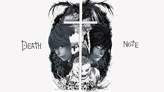 Death Note wallpaper, Death Note, Lawliet L, Yagami Light, anime, HD wallpaper HD wallpaper