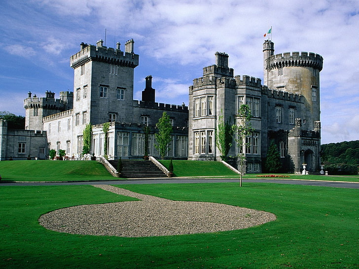 gray castle, dromolend castle, ennis, county clare, ireland, HD wallpaper