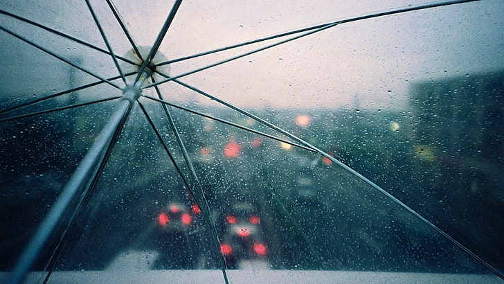 paisajes urbanos coches de lluvia paraguas de carreteras transparentes 1920x1080 Art Umbrella HD Art, lluvia, paisajes urbanos, Fondo de pantalla HD