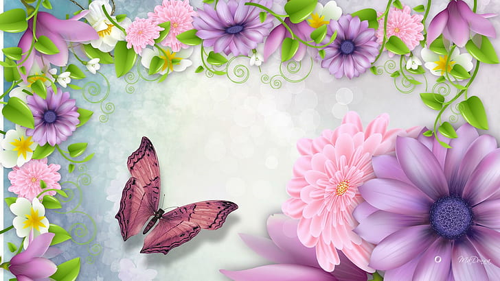 Desirable, alluring, nubile, dishy, beautiful, flowers, toothsome, studly, lilac, bouquet, foxy, papillion, HD wallpaper