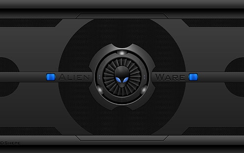 Технологии, Alienware, Alien, голубые глаза, темные, HD обои HD wallpaper