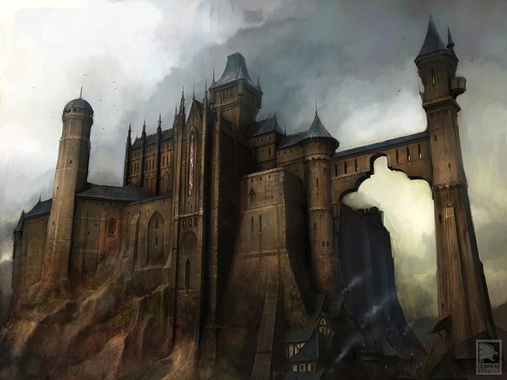 schwarze Schlossmalerei, Schloss, HD-Hintergrundbild