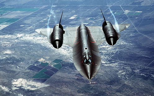SR-71 blackbird เมฆบิน, เครื่องบินขับไล่, Blackbird, Flying, Clouds, วอลล์เปเปอร์ HD HD wallpaper