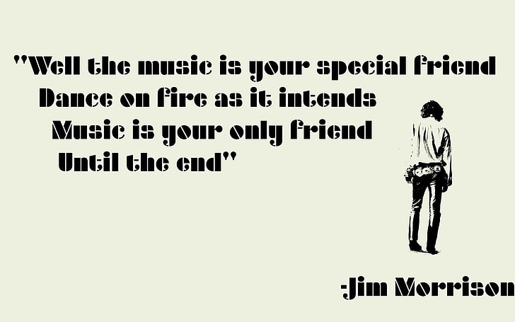 Jim Morriso cytuje tekst, Jim Morrison, muzyka, muzyka rockowa, The Doors (muzyka), typografia, Tapety HD