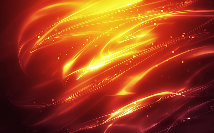 red and yellow lights graphics, fire, background, dark, lines, HD wallpaper