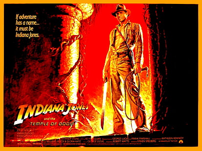 El libro del Señor de los Anillos, Indiana Jones, Indiana Jones y el Templo de la Muerte, Harrison Ford, aventureros, películas, póster de película, Fondo de pantalla HD HD wallpaper