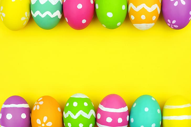 colorful, Easter, background, spring, eggs, Happy Easter, Easter eggs, HD wallpaper