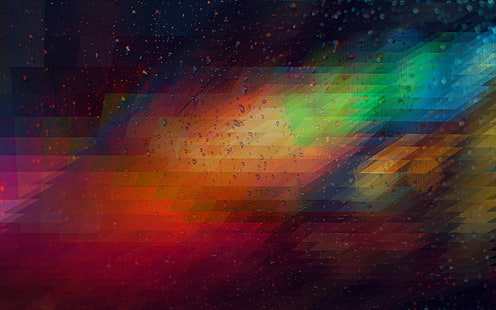 วอลล์เปเปอร์ดิจิตอลหลากสีศิลปะดิจิตอลเพชรสีสันหยดน้ำเรขาคณิตงานศิลปะนามธรรม, วอลล์เปเปอร์ HD HD wallpaper