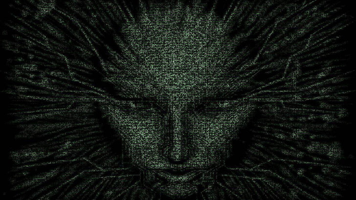 цифрово тапет на женското лице, System Shock 2, абстрактно, лице, Shodan, видео игри, HD тапет