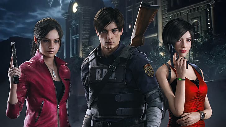 Ada Wong, Claire Redfield, Leon S. Kennedy, Resident Evil, Resident Evil 2 (2019), Resident Evil 2 Remake, Resident Evil 2, Tapety HD