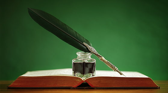 ปากกาขนนก, หนังสือ, วินเทจ, วอลล์เปเปอร์ HD HD wallpaper