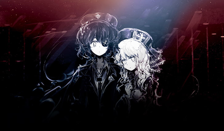 boy and girl anime characters illustration, anime character illustration, anime, anime girls, eyepatches, HD wallpaper