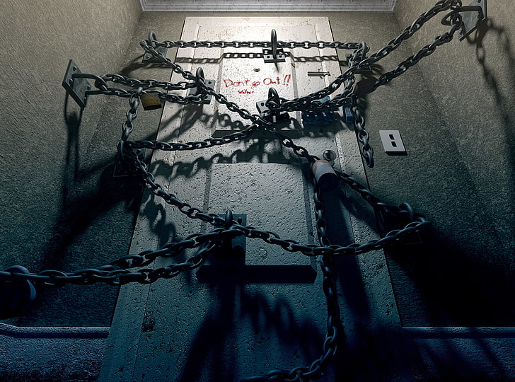 catena di metallo nero, Silent Hill, catene, porta, videogiochi, Sfondo HD