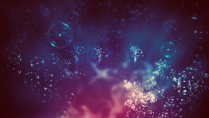 fondo de pantalla de burbujas, abstracto, burbujas, degradado, arte digital, Fondo de pantalla HD